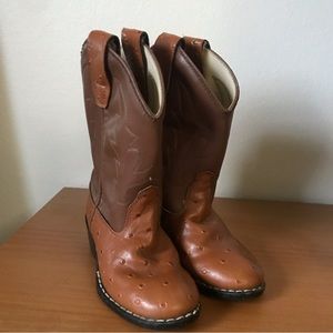 Old West faux ostrich toddler cowboy boots